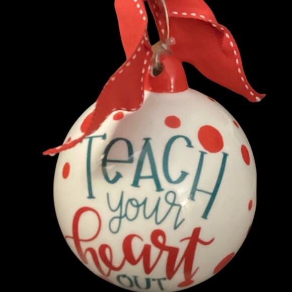 Laura Kirkland Glass Ornament, Glory Haus: “Teach your heart out 2019” - Picture 2 of 5